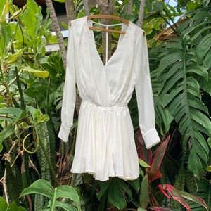 White Pleated Romper